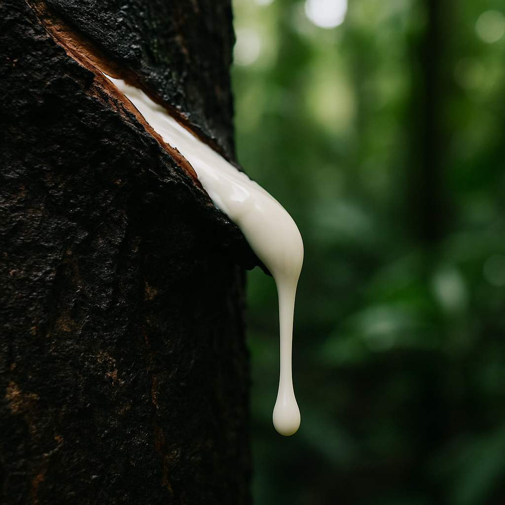 Natural latex seeping from Amazonian tree bark, an ancient source of natural eco-friendly coatings